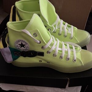 Converse Lime Green High-Tops with White Accents